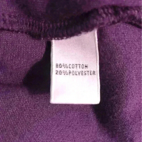 Josephine Chaus Sport Large Velour Purple Full Zip Jacket Pockets hooded - Picture 5 of 5